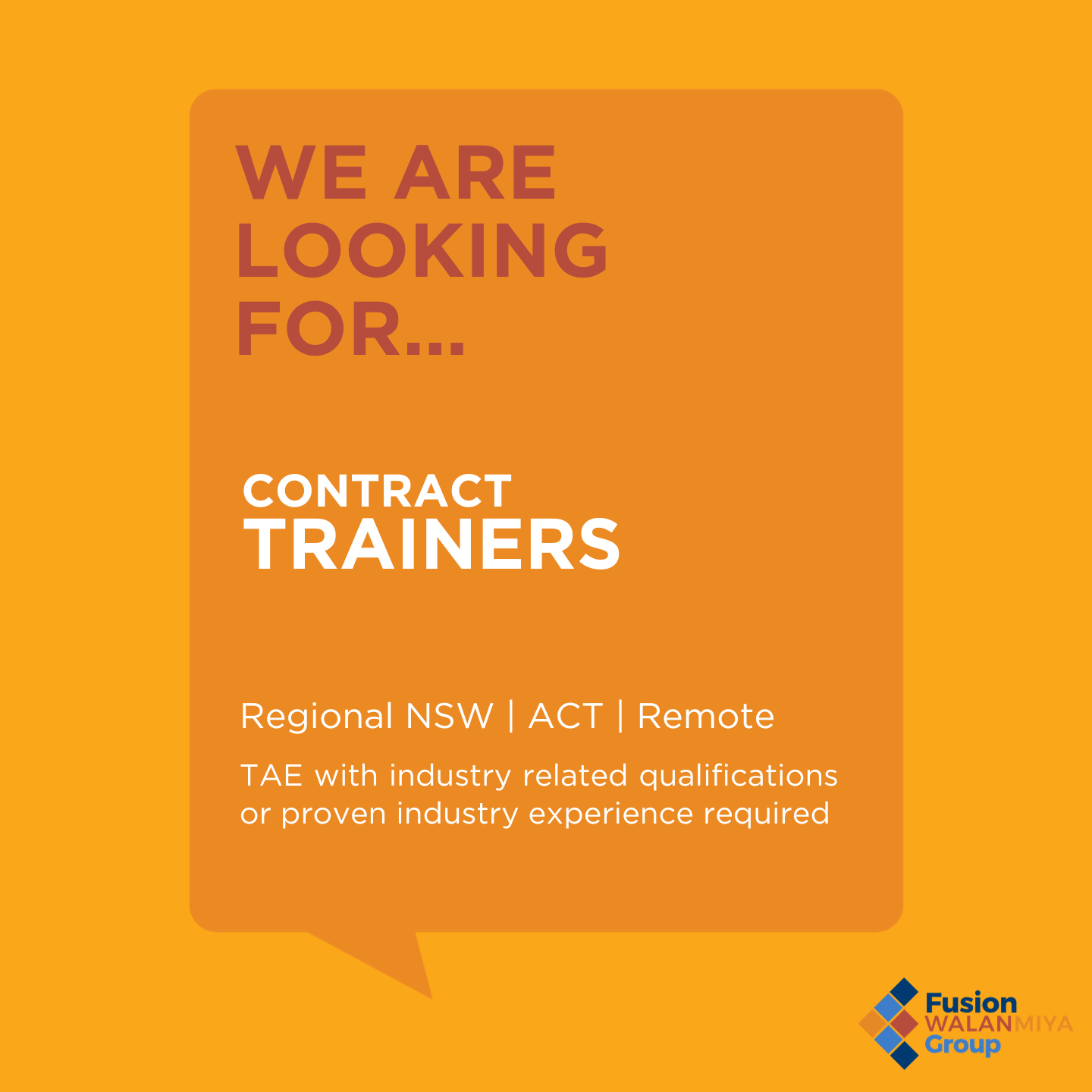 We are hiring - contract trainers